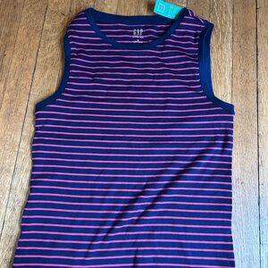 GAP Modern Tank - Navy and Red Stripes Med NWT